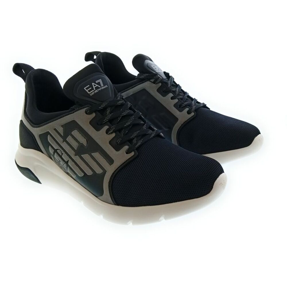 Emporio Armani Women's Black Grey Logo Runner Sneakers